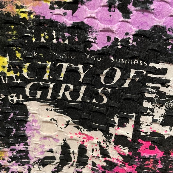 Y2K thick mesh grafitti hoodie top NYC - Picture 3 of 7